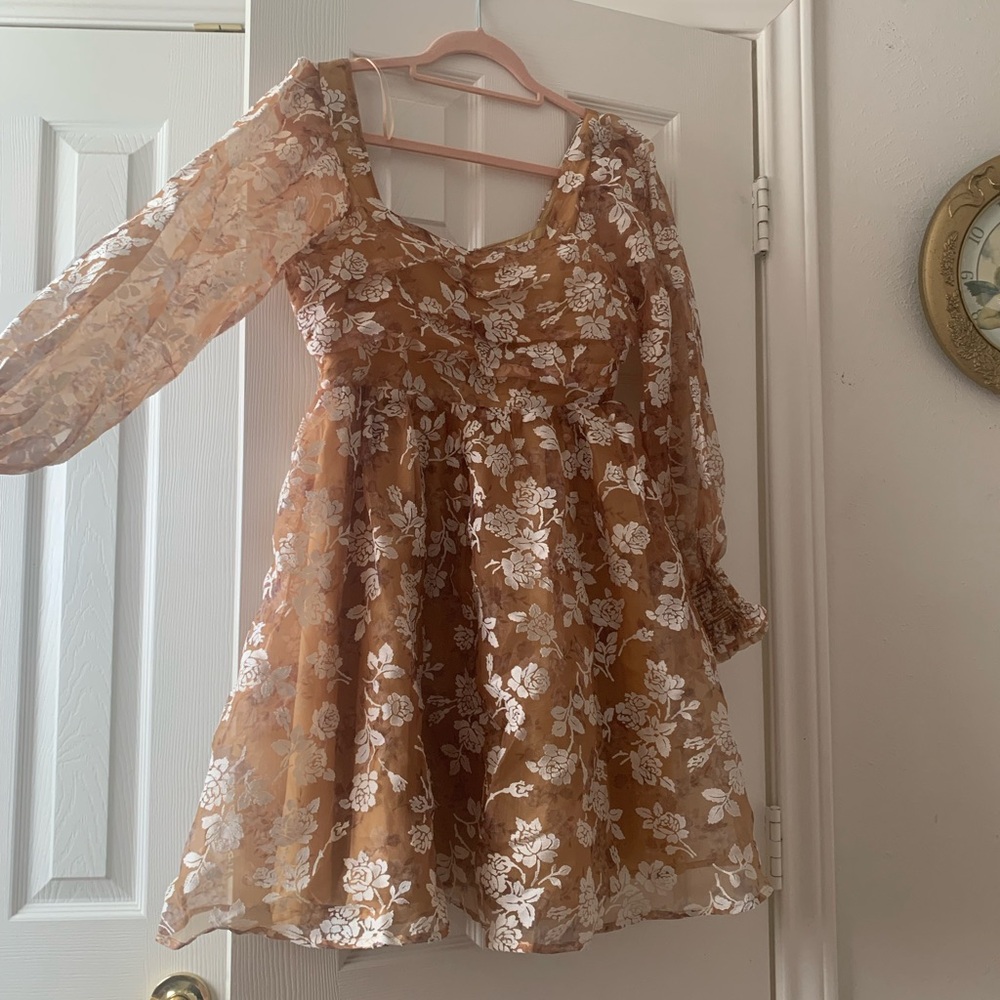 Cutesy Gold Floral Dress